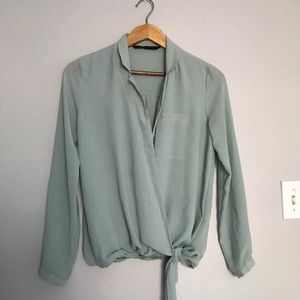 ZARA Blouse with front tied bow